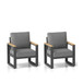 All-Weather Patio Armchairs With Thick Cushions (Set of 2)