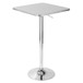 Bistro - Adjustable Square Bar Table - Silver