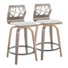 Folia - 24" Fixed-Height Barstool (Set of 2) - Gray