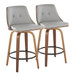 Gianna - 26" Fixed-Height Counter Stool (Set of 2) - Gray And Walnut