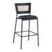 Rattan Tania - 29" Fixed-Height Barstool (Set of 2) - Black