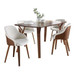 Folia - Bacci 5 Piece Dining Set - Walnut Wood, Cream Fabric