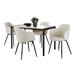 Fuji - Boyne 5 Piece Dining Set - Black Metal, Natural Wood, Cream Noise Fabric