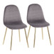Pebble - Contemporary Chair (Set of 2) - Gold Steel, Velvet