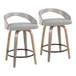 Grotto - Fixed-Height Swivel Counter Stool With Light Gray Wood (Set of 2)