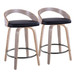 Grotto - Fixed-Height Swivel Counter Stool With Light Gray Wood (Set of 2)