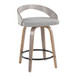 Grotto - Fixed-Height Swivel Counter Stool With Light Gray Wood (Set of 2)