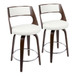 Cecina - Mid-Century Modern Swivel Counter Stool (Set of 2) - Cherry And White Faux Leather