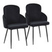 Dahlia - Dining Chair (Set of 2) - Black Metal And Black Velvet With Gold Accent