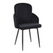 Dahlia - Dining Chair (Set of 2) - Black Metal And Black Velvet With Gold Accent