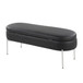 Chloe - Storage Bench - Chrome Metal And Black Faux Leather