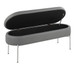 Chloe - Storage Bench - Chrome Metal And Gray Faux Leather