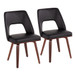 Trilogy - Mid-Century Modern Upholstered Chair (Set of 2) - Walnut Bamboo And Black Faux Leather