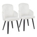 Dahlia - Contemporary Dining Chair (Set of 2) - Black Wood And Cream Velvet With Gold Accent