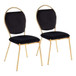 Keyhole - Contemporary/Glam Dining Chair (Set of 2) - Gold Metal And Black Velvet
