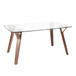 Folia - Mid-Century Modern Dining Table - Walnut Wood With Clear Tempered Glass