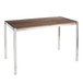 Fuji - Modern Dining Table - Stainless Steel With Walnut Wood Top