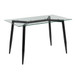 Clara - Contemporary Table - Black Metal With Clear Tempered Glass Top