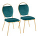 Keyhole - Contemporay Dining Chair (Set of 2) - Gold Metal And Green Velvet