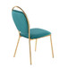 Keyhole - Contemporay Dining Chair (Set of 2) - Gold Metal And Green Velvet