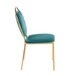 Keyhole - Contemporay Dining Chair (Set of 2) - Gold Metal And Green Velvet