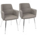 Andrew - Contemporary Dining / Accent Chair (Set of 2) - Chrome And Gray Faux Leather