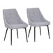 Diana - Contemporary Chair (Set of 2) - Black Metal And Gray Corduroy Fabric