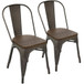 Oregon - Industrial - Farmhouse Stackable Dining Chair (Set of 2) - Antique And Espresso