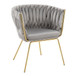 Braided Renee - Renee Braided Glam Chair - Gold Metal And Silver Velvet