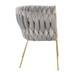 Braided Renee - Renee Braided Glam Chair - Gold Metal And Silver Velvet