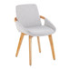 Cosmo - Mid-Century Chair - Natural Bamboo And Light Gray Noise Fabric