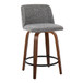 Toriano - 24" Fixed-Height Counter Stool (Set of 2) - Walnut And Gray Noise