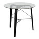 Trilogy - Mid-Century Modern Round Dinette Table - Black Wood With Clear Glass Top