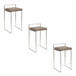 Fuji - 26" Stackable Counter Stool (Set of 3) - Stainless Steel With Brown Cowboy Fabric Cushion