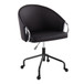 Claire - Contemporary/Glam Task Chair - Black Metal And Black Faux Leather With Silver Metal Accents