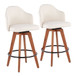Ahoy - Contemporary Fixed-Height Counter Stool With Walnut Bamboo Frame (Set of 2)