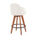 Ahoy - Contemporary Fixed-Height Counter Stool With Walnut Bamboo Frame (Set of 2)