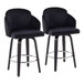 Dahlia - Contemporary Counter Stool With Velvet Seat (Set of 2) - Black Wood