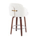 Dahlia - Contemporary Counter Stool With Velvet Seat (Set of 2) - Walnut Wood