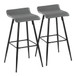 Ale - Contemporary Fixed-Height Barstool (Set of 2) - Black Steel Frame