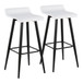 Ale - Contemporary Fixed-Height Barstool (Set of 2) - Black Steel Frame