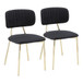 Bouton - Contemporary/Glam Chair (Set of 2) - Gold Metal Legs