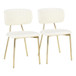 Bouton - Contemporary/Glam Chair (Set of 2) - Gold Metal Legs