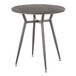 Clara - Industrial Round Dinette Table - Espresso Wood Top