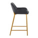 Daniella - Fixed-Height Counter Stool With Gold Frame (Set of 2)