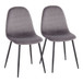 Pebble - Contemporary Chair (Set of 2) - Black Steel, Velvet