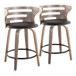 Cosi - Fixed-Height Swivel Counter Stool With Light Gray Wood Base (Set of 2)