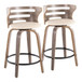 Cosi - Fixed-Height Swivel Counter Stool With Light Gray Wood Base (Set of 2)