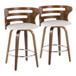 Cosi - Fixed-Height Swivel Barstool (Set of 2) - Walnut Frame