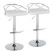 Charlotte - Glam Adjustable Swivel Barstool (Set of 2) - Chrome Frame